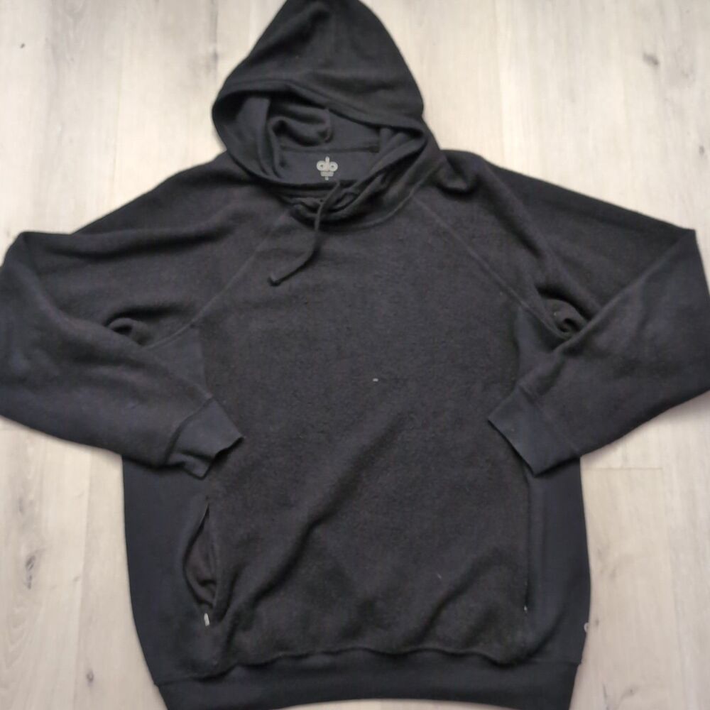 Alo Yoga Triumph Restore Fleece Hoodie Men’s Size Large Black Athleisure